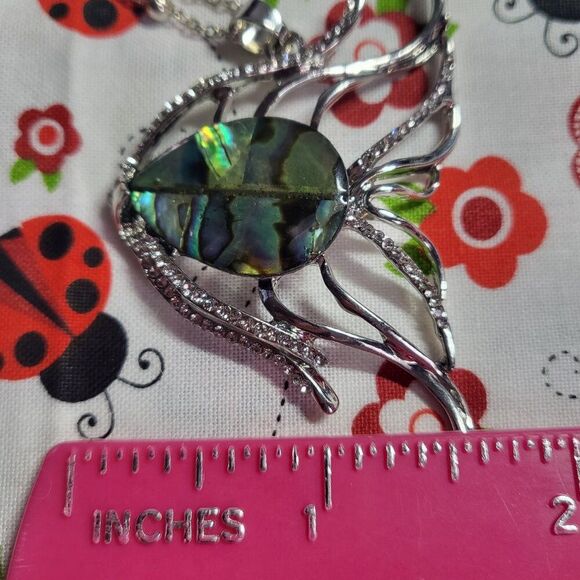 Abalone Shell Silver Angelfish Pendant - Picture 7 of 8